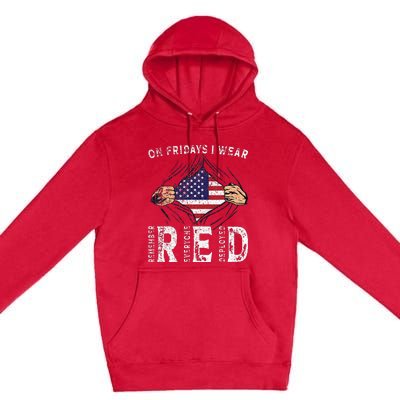 On Fridays I Wear Red USA Support Premium Pullover Hoodie