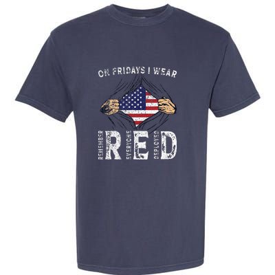 On Fridays I Wear Red USA Support Garment-Dyed Heavyweight T-Shirt