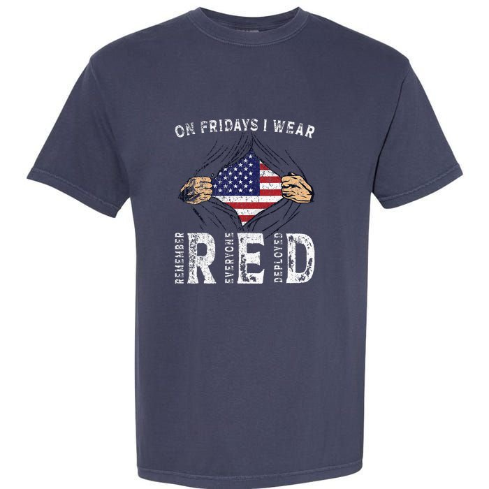 On Fridays I Wear Red USA Support Garment-Dyed Heavyweight T-Shirt