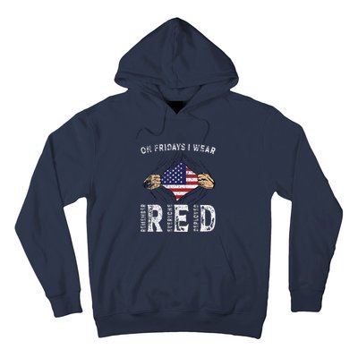 On Fridays I Wear Red USA Support Hoodie