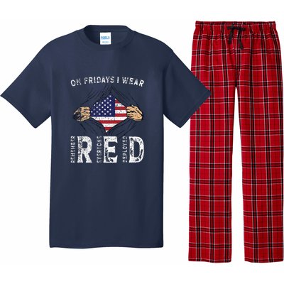 On Fridays I Wear Red USA Support Pajama Set