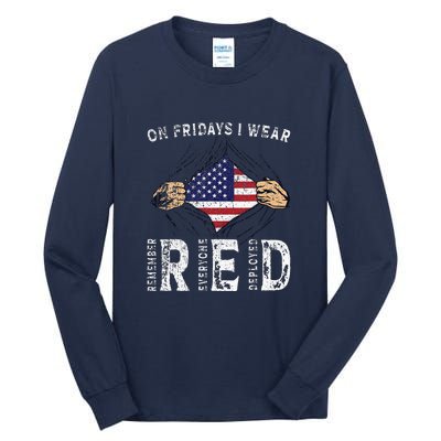 On Fridays I Wear Red USA Support Tall Long Sleeve T-Shirt