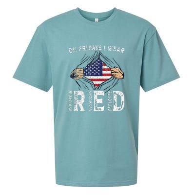 On Fridays I Wear Red USA Support Sueded Cloud Jersey T-Shirt