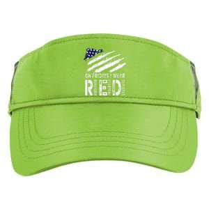 On Fridays I Wear Red USA Flag Support American Troops Adult Drive Performance Visor