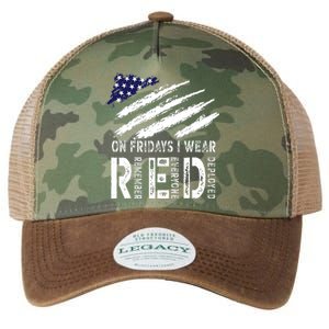 On Fridays I Wear Red USA Flag Support American Troops Legacy Tie Dye Trucker Hat