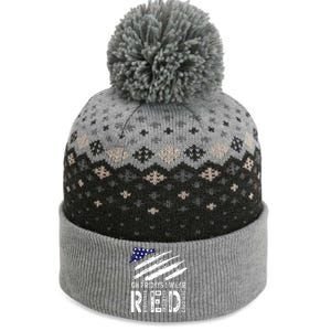 On Fridays I Wear Red USA Flag Support American Troops The Baniff Cuffed Pom Beanie