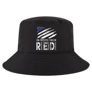 On Fridays I Wear Red USA Flag Support American Troops Cool Comfort Performance Bucket Hat