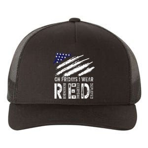 On Fridays I Wear Red USA Flag Support American Troops Yupoong Adult 5-Panel Trucker Hat