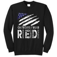 On Fridays I Wear Red USA Flag Support American Troops Sweatshirt