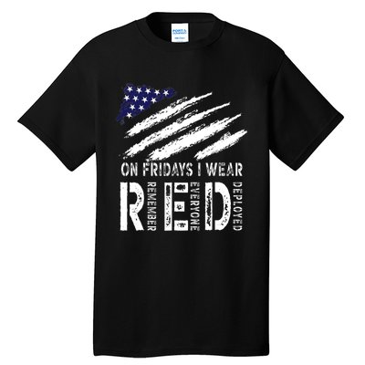 On Fridays I Wear Red USA Flag Support American Troops Tall T-Shirt