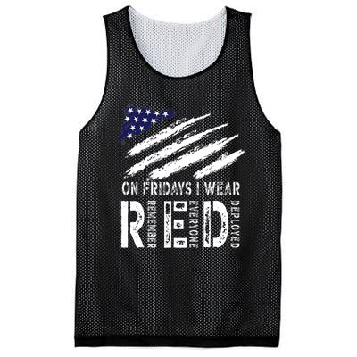 On Fridays I Wear Red USA Flag Support American Troops Mesh Reversible Basketball Jersey Tank