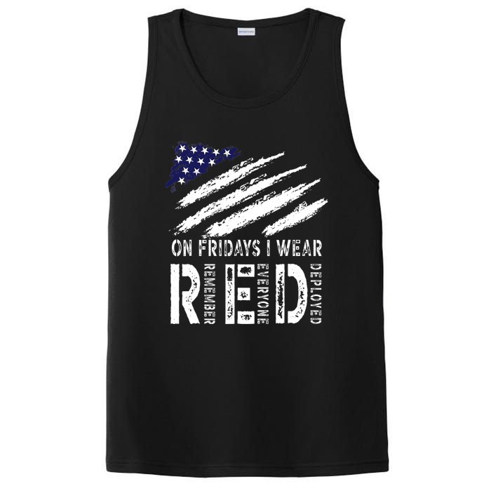 On Fridays I Wear Red USA Flag Support American Troops PosiCharge Competitor Tank