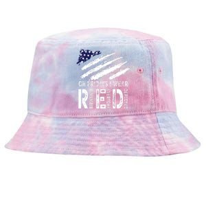 On Fridays I Wear Red USA Flag Support American Troops Tie-Dyed Bucket Hat