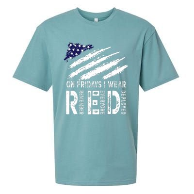 On Fridays I Wear Red USA Flag Support American Troops Sueded Cloud Jersey T-Shirt