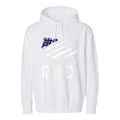 On Fridays I Wear Red USA Flag Support American Troops Garment-Dyed Fleece Hoodie