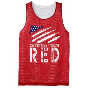 On Fridays I Wear Red USA Support American Troops Mesh Reversible Basketball Jersey Tank