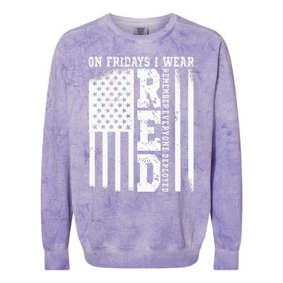 On Fridays I Wear Red USA Support American Troops Colorblast Crewneck Sweatshirt