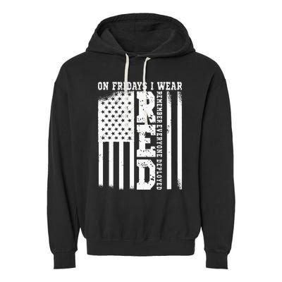 On Fridays I Wear Red USA Support American Troops Garment-Dyed Fleece Hoodie