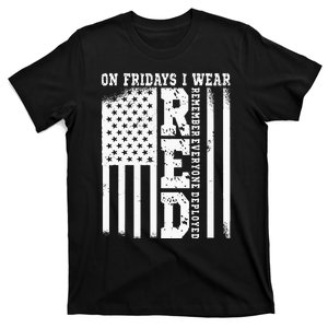 On Fridays I Wear Red USA Support American Troops T-Shirt