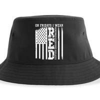 On Fridays I Wear Red USA Support American Troops Sustainable Bucket Hat