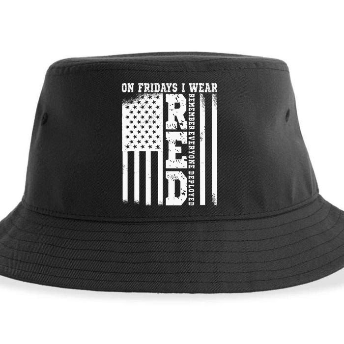 On Fridays I Wear Red USA Support American Troops Sustainable Bucket Hat