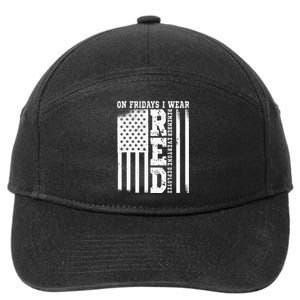 On Fridays I Wear Red USA Support American Troops 7-Panel Snapback Hat