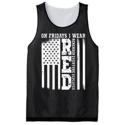 On Fridays I Wear Red USA Support American Troops Mesh Reversible Basketball Jersey Tank