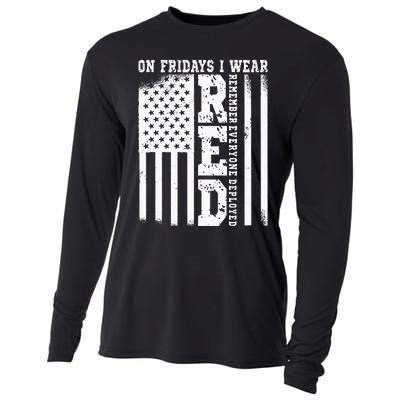 On Fridays I Wear Red USA Support American Troops Cooling Performance Long Sleeve Crew