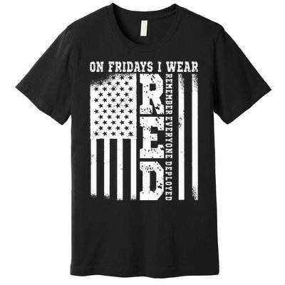 On Fridays I Wear Red USA Support American Troops Premium T-Shirt