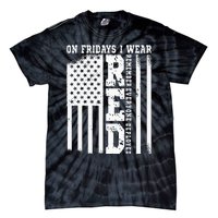 On Fridays I Wear Red USA Support American Troops Tie-Dye T-Shirt