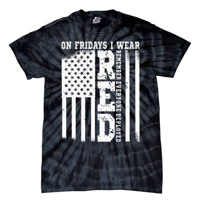 On Fridays I Wear Red USA Support American Troops Tie-Dye T-Shirt