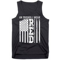 On Fridays I Wear Red USA Support American Troops Tank Top