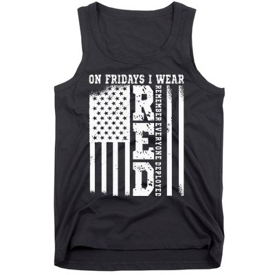 On Fridays I Wear Red USA Support American Troops Tank Top