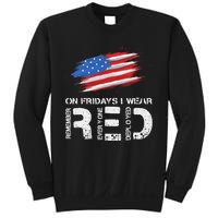 On Friday I Wear Red Support American Troops Vintage Us Flag Sweatshirt