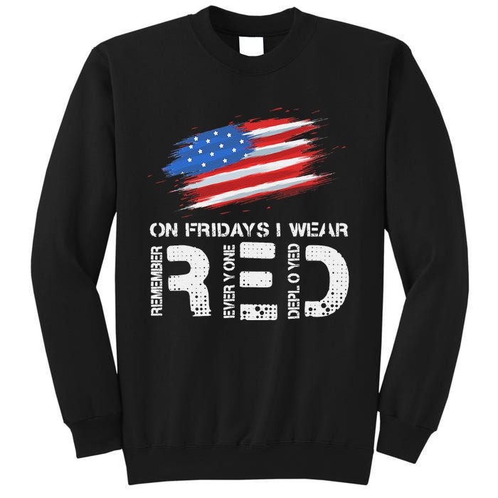 On Friday I Wear Red Support American Troops Vintage Us Flag Sweatshirt