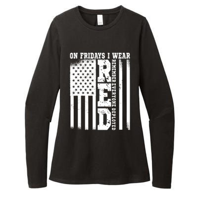 On Fridays I Wear Red USA Support American Troops Womens CVC Long Sleeve Shirt