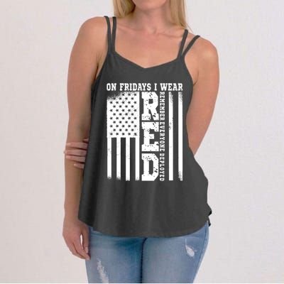 On Fridays I Wear Red USA Support American Troops Women's Strappy Tank