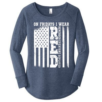 On Fridays I Wear Red USA Support American Troops Women's Perfect Tri Tunic Long Sleeve Shirt