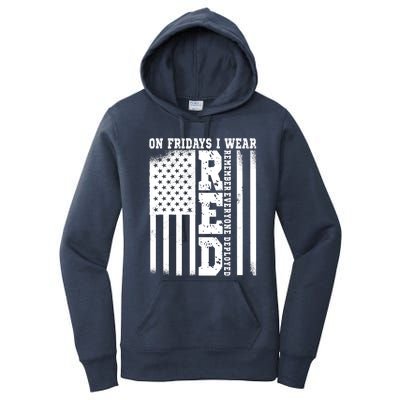 On Fridays I Wear Red USA Support American Troops Women's Pullover Hoodie