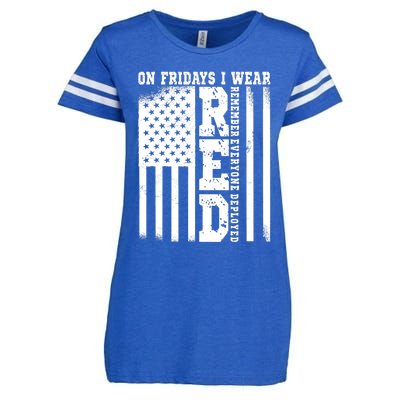 On Fridays I Wear Red USA Support American Troops Enza Ladies Jersey Football T-Shirt