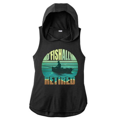 O'fishally Retired Ladies PosiCharge Tri-Blend Wicking Draft Hoodie Tank