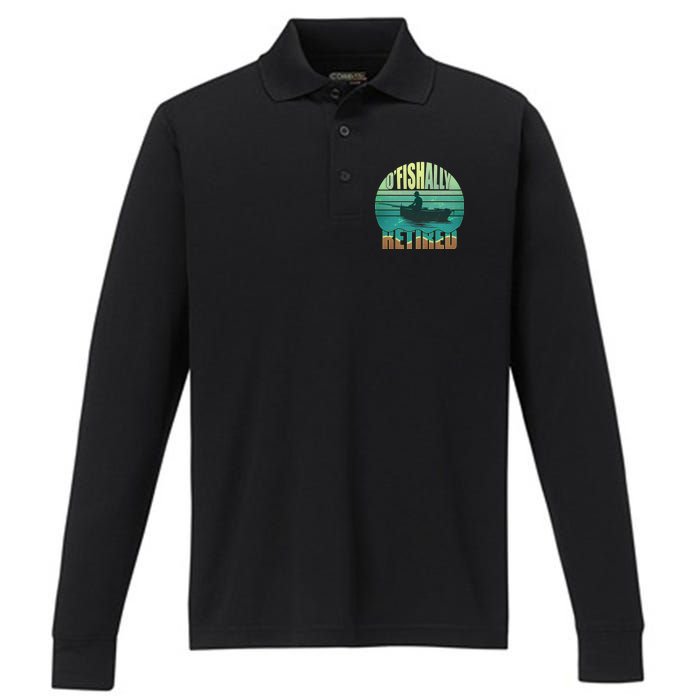 O'fishally Retired Performance Long Sleeve Polo