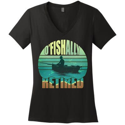 O'fishally Retired Women's V-Neck T-Shirt