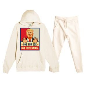 One For Joe One For Kamala Trump Vote Trump 2024 Premium Hooded Sweatsuit Set