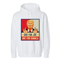 One For Joe One For Kamala Trump Vote Trump 2024 Garment-Dyed Fleece Hoodie