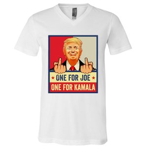 One For Joe One For Kamala Trump Vote Trump 2024 V-Neck T-Shirt