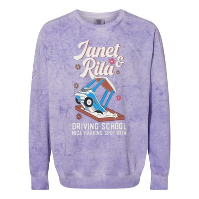 Outfit Funny Janet And Rita Driving School Colorblast Crewneck Sweatshirt