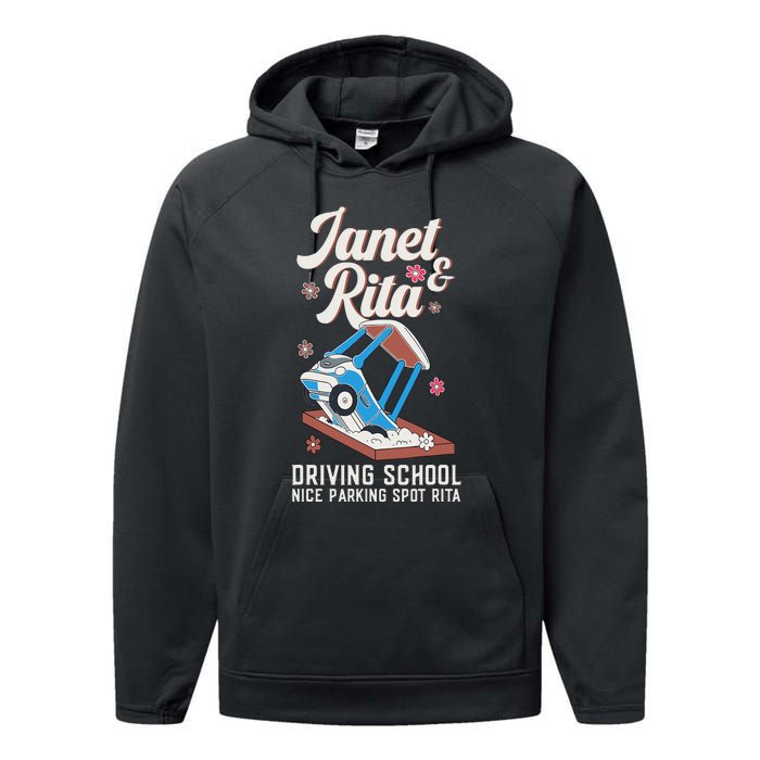 Outfit Funny Janet And Rita Driving School Performance Fleece Hoodie