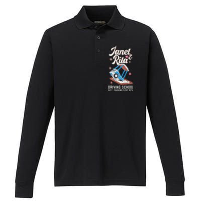 Outfit Funny Janet And Rita Driving School Performance Long Sleeve Polo