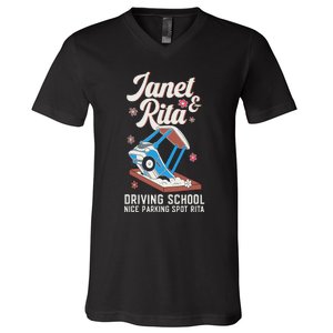 Outfit Funny Janet And Rita Driving School V-Neck T-Shirt